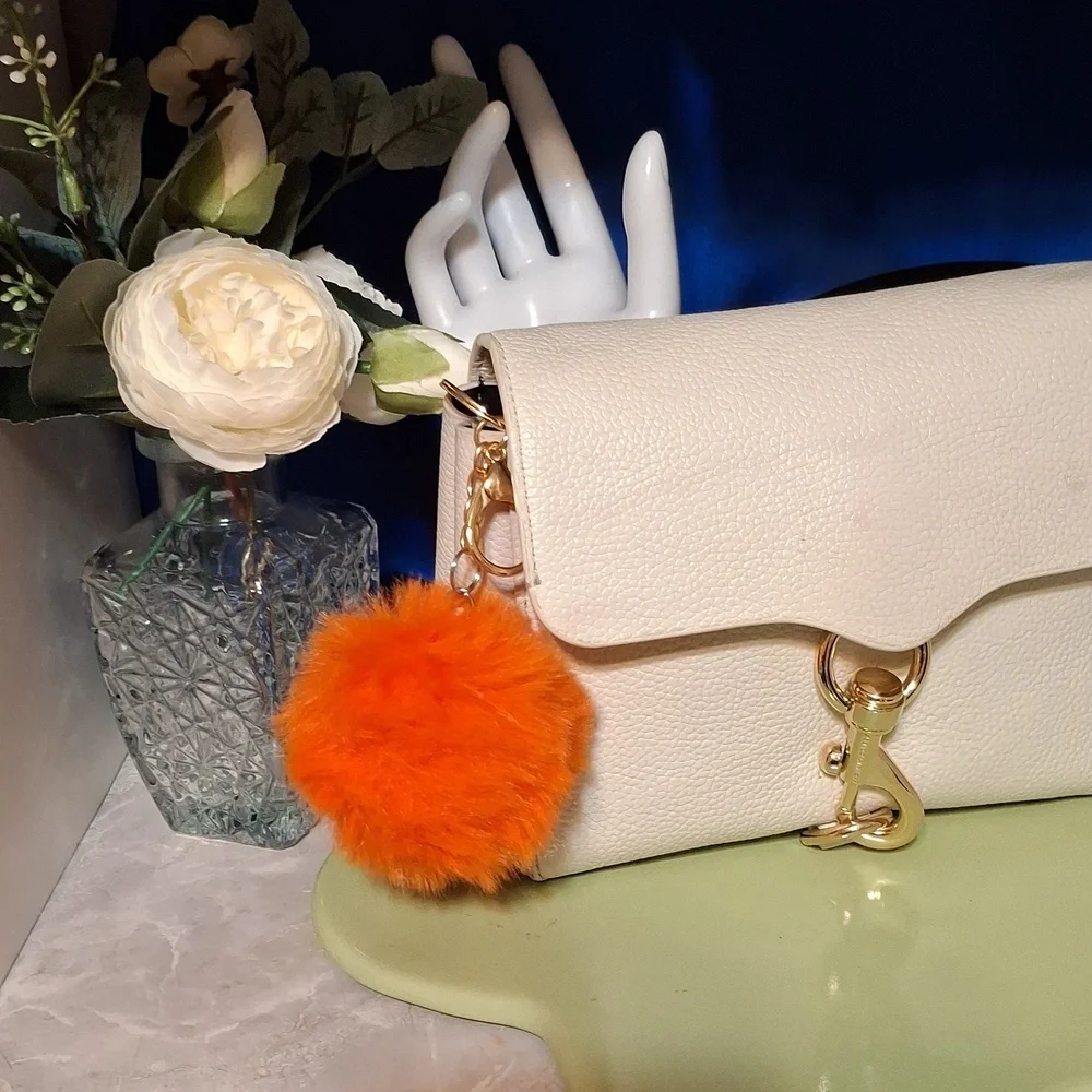 Pom Pom Keychain Bag Charm Handmade By Me Pick A Color 3
